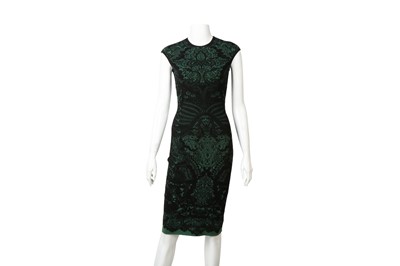 Lot 3 - Alexander McQueen Green Intarsia Knit Dress - Size XS