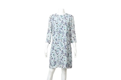 Lot 157 - Erdem Blue Silk Emma Shift Dress - Size 10