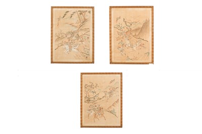 Lot 232 - A SET OF THREE CHINESE PAINTINGS, 20TH CENTURY