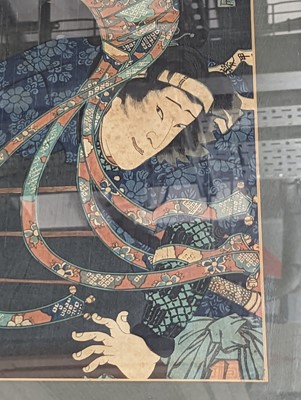 Lot 1044 - SIX JAPANESE WOODBLOCK PRINTS OF ACTORS ON STAGE
