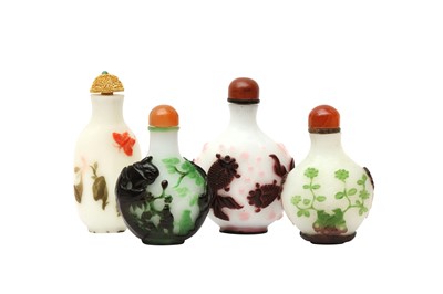 Lot 276 - FOUR BEIJING GLASS SNUFF BOTTLES