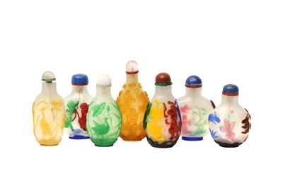 Lot 279 - SEVEN CHINESE BEIJING GLASS SNUFF BOTTLES