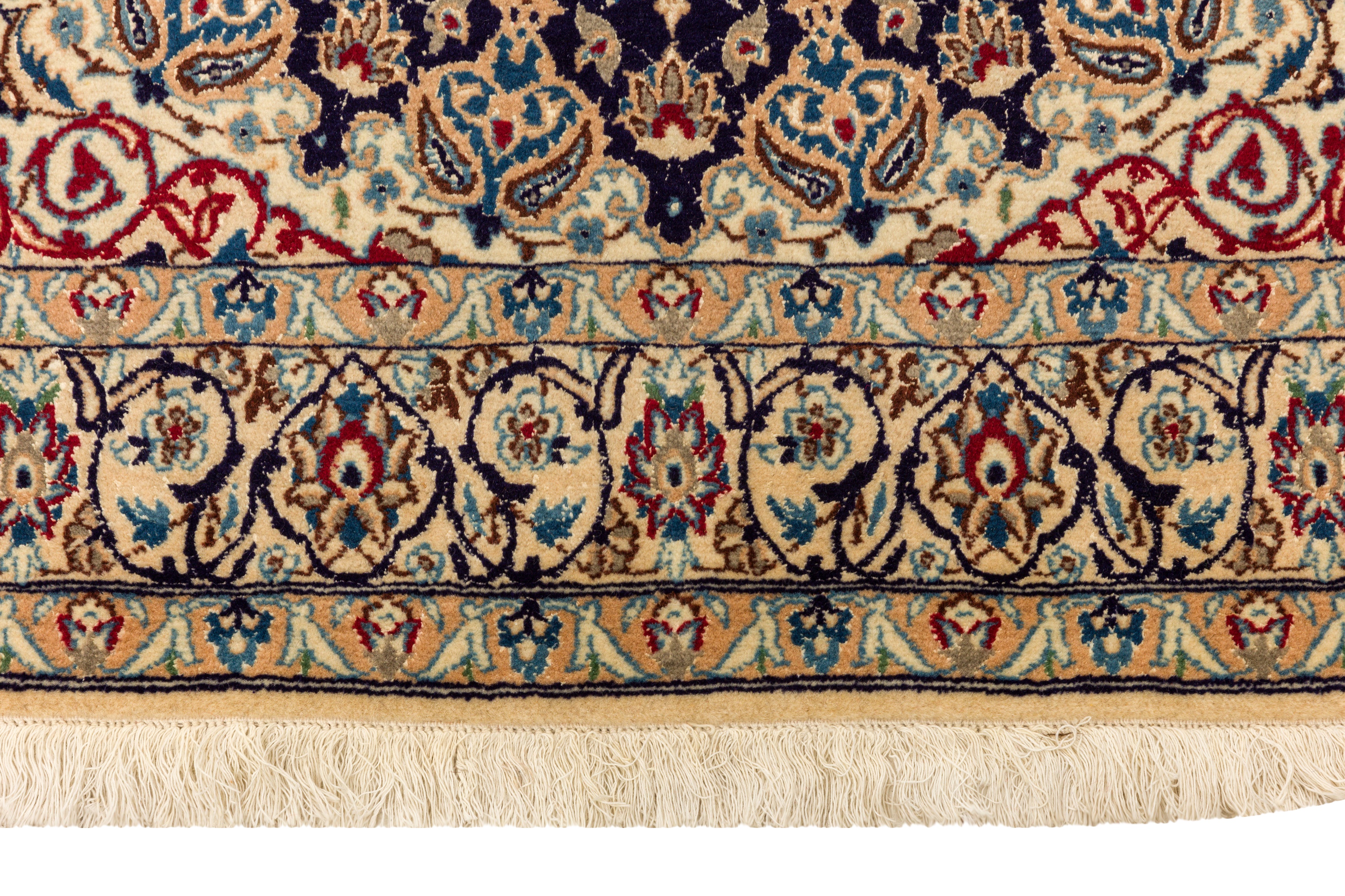 Lot 67 - A FINE PART SILK NAIN RUG, CENTRAL PERSIA