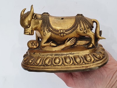 Lot 296 - A SINO-TIBETAN GILT-BRONZE FIGURE OF YAMANTAKA
