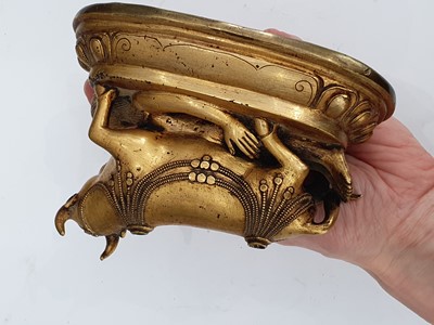 Lot 296 - A SINO-TIBETAN GILT-BRONZE FIGURE OF YAMANTAKA