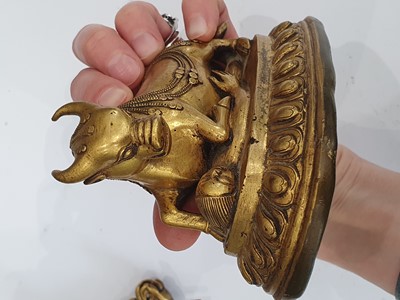 Lot 296 - A SINO-TIBETAN GILT-BRONZE FIGURE OF YAMANTAKA