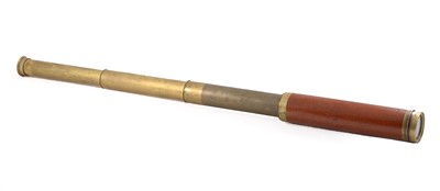 Lot 85 - A Rare Brass & Mahogany 3-Draw Telescope by Wellington, London.