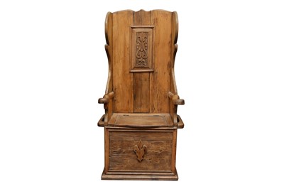 Lot 521 - A PINE LAMBING CHAIR, LATE 19TH CENTURY