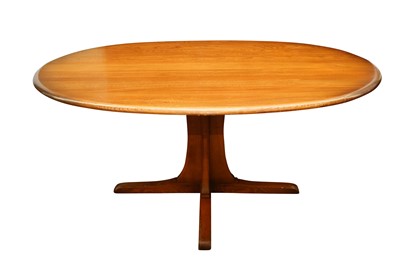 Lot 415 - AN ERCOL ELM OVAL DINING TABLE