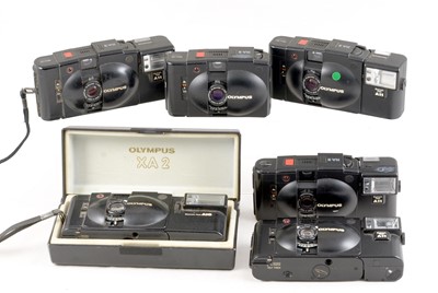 Lot 1100 - Group of Six Olympus XA2 Compact Cameras.