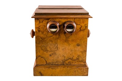 Lot 12 - A Victorian Burr Walnut Tabletop Stereoscope Viewer