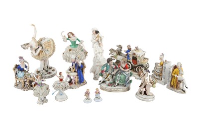 Antique Volkstedt Porcelain Figurine Figural Group 