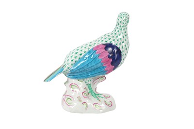 Lot 570 - A HEREND PORCELAIN FISHNET FIGURE OF A PARTRIDGE, 20TH CENTURY