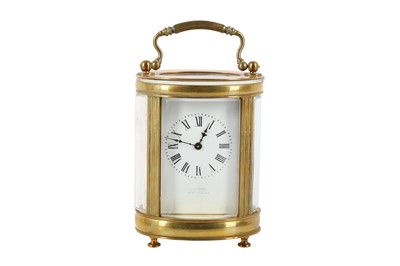Lot 460 - AN EARLY 20TH CENTURY FRENCH BRASS CARRIAGE CLOCK