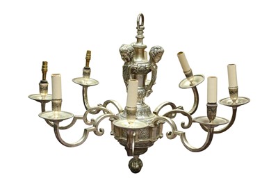 Lot 572 - A SILVERED 'KNOLE' CHANDELIER