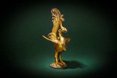 Lot 93 - A CHINESE INLAID GILT-BRONZE FIGURE OF A PHOENIX