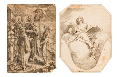 Lot 202 - Saenredam. Dutch 1565 – 1607. Print & Northern Italian school, drawing c.18th.