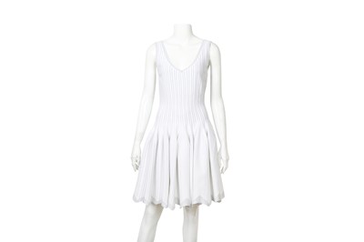Lot 1 - Alaia White Knit Structural Sleeveless Dress - Size 42