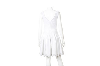 Lot 1 - Alaia White Knit Structural Sleeveless Dress - Size 42