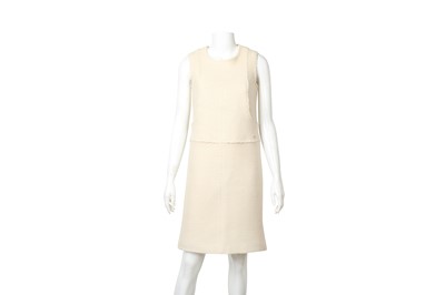 Lot 77 - Chanel Cream Wool Boucle Sleeveless Dress - Size 40