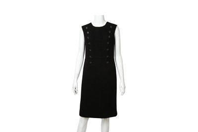 Lot 84 - Chanel Black Wool Boucle Sleeveless Dress - Size 40