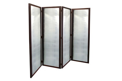 Lot 400 - A CONTEMPORARY WENGE FOUR FOLD SCREEN