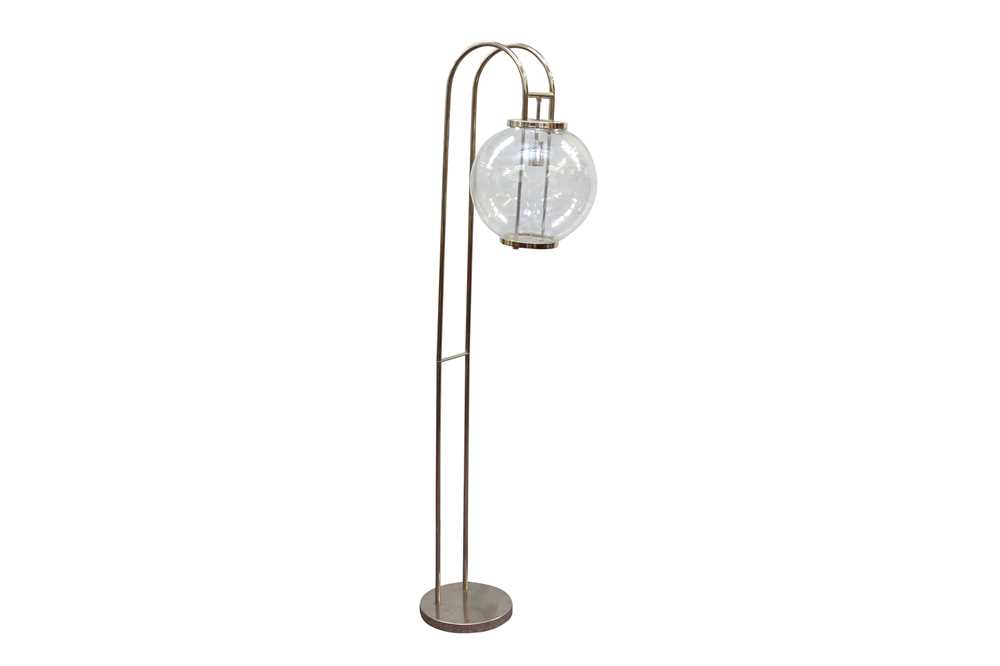 Lot 425 - A CONTEMPORARY CHROME STANDARD LAMP