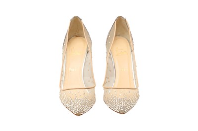 Lot 480 - Christian Louboutin Nude Follies Strass Heeled Pump - Size 41