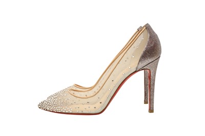 Lot 480 - Christian Louboutin Nude Follies Strass Heeled Pump - Size 41