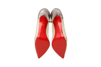 Lot 480 - Christian Louboutin Nude Follies Strass Heeled Pump - Size 41
