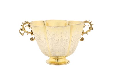 Lot 233 - An early 17th century German silver gilt twin handled cup, Augsburg 1625-1630 by David Roll (master 1605, d. between 1638-43)
