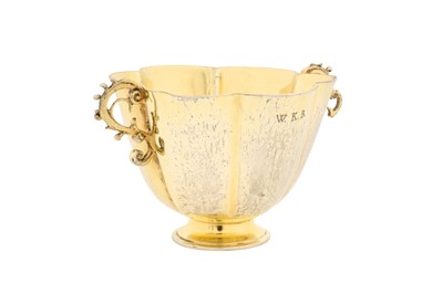Lot 233 - An early 17th century German silver gilt twin handled cup, Augsburg 1625-1630 by David Roll (master 1605, d. between 1638-43)