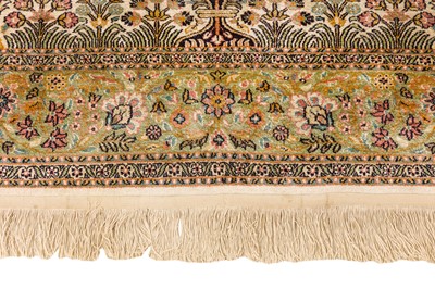 Lot 360 - A VERY FINE SILK INDIAN PRAYER RUG