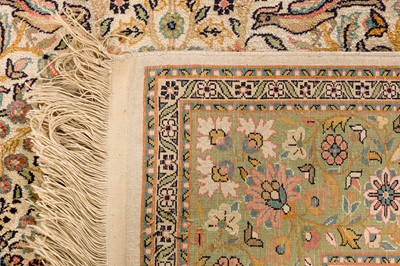 Lot 360 - A VERY FINE SILK INDIAN PRAYER RUG