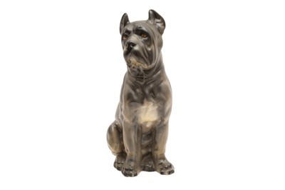 Lot 153 - A CONTINENTAL PORCELAIN FIGURE OF A DOG, 20TH CENTURY