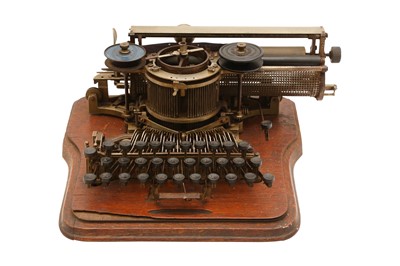 Lot 147 - A RARE VICTORIAN HAMMOND ANVILLE AND SHUTTLE TYPEWRITER, 1890S