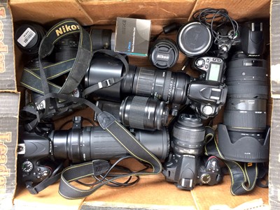 Lot 1097 - Group of Nikon DSLRs & AF Lenses.