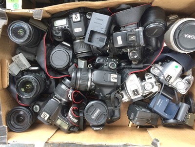 Lot 1094 - Group of Canon DSLR Cameras & AF Lenses.