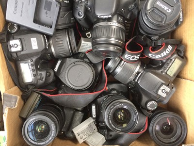 Lot 1094 - Group of Canon DSLR Cameras & AF Lenses.