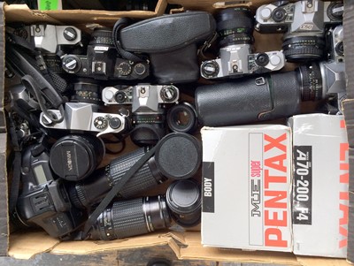 Lot 1098 - Group of Pentax Screw & PK Cameras & AF Lenses.