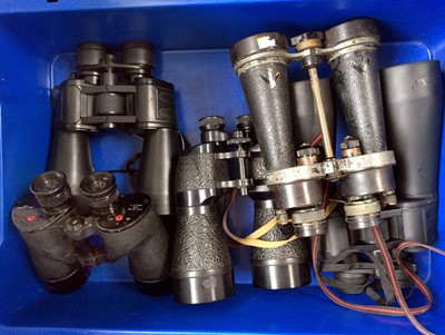Lot 1372 - Group of Large Binoculars, inc Ex-WD Models.