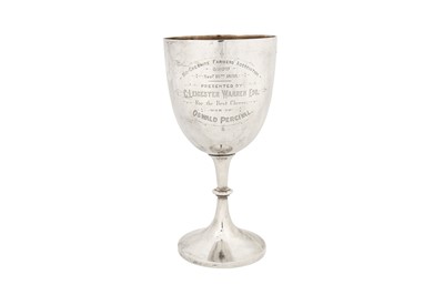 Lot 344 - A large Victorian sterling silver trophy cup, Sheffield 1896 by James Deakin and Son