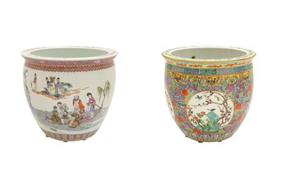 Lot 280 - Two Chinese famille-rose jardinieres