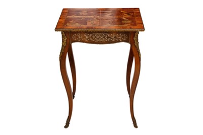 Lot 431 - A FRENCH MARQUETRY INLAID SIDE TABLE