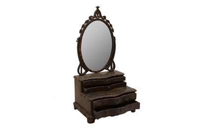 Lot 693 - A CHINOISERIE DRESSING TABLE MIRROR