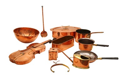 Lot 546 - A COLLECTION OF COPPER ITEMS, MAINLY 19TH CENTURY