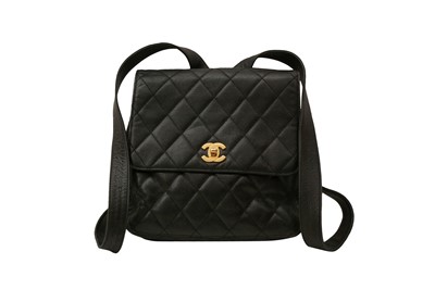 Lot 433 - Chanel Black Square Flap Backpack