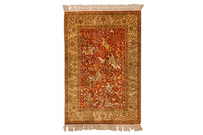 Lot 74 - AN EXTREMELY FINE SILK AND METAL THREAD HEREKE RUG, TURKEY