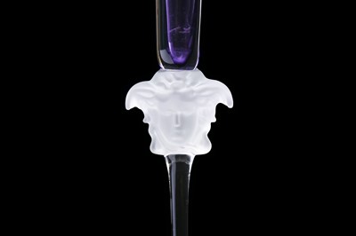 Lot 122 - Versace Rosenthal Purple Medusa Lumiere Champagne Flutes