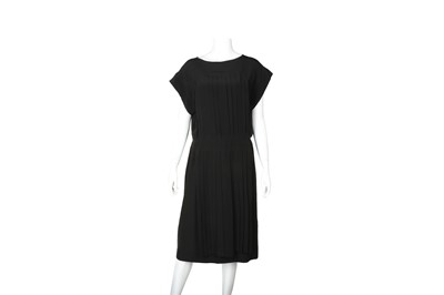 Lot 573 - Chanel Black Silk CC Pleat Dress